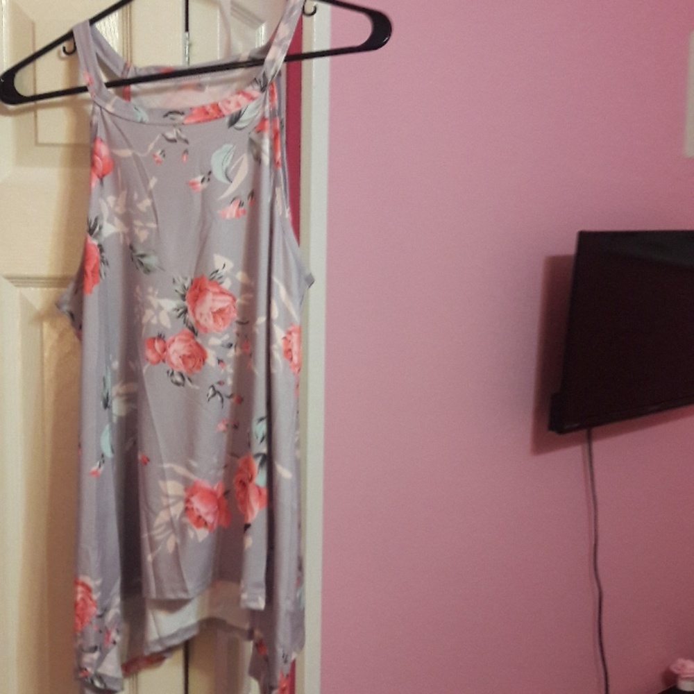 Brand new large silky soft floral blouse